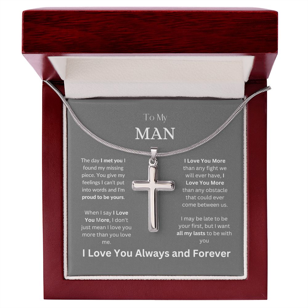 Man/Husband Stainless Steel Cross Neckless