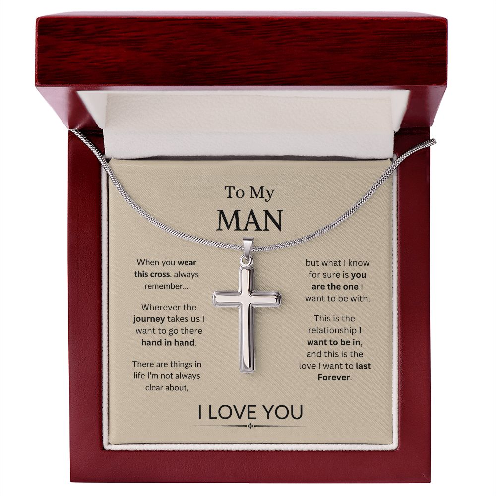 Man/Husband Stainless Steel Cross Neckless